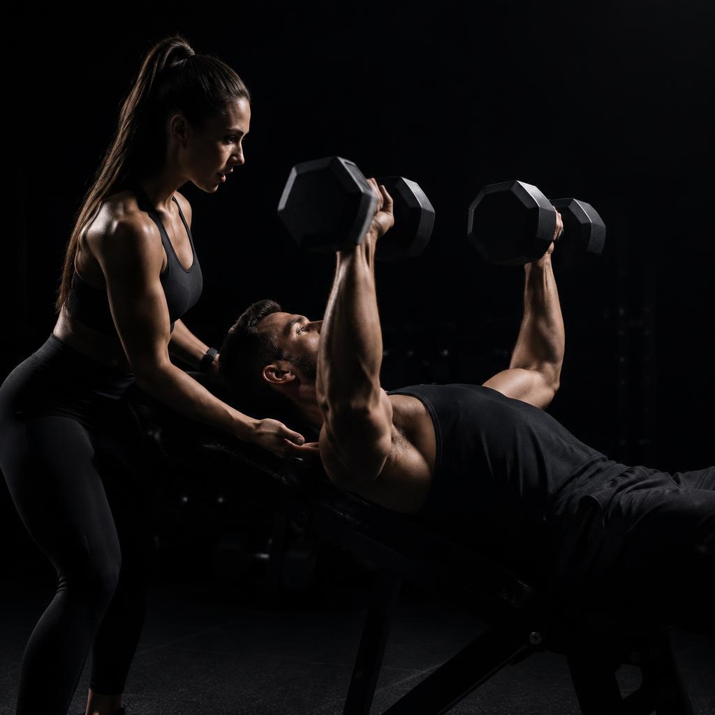 Fitness athlete lifting in a cinematic gym